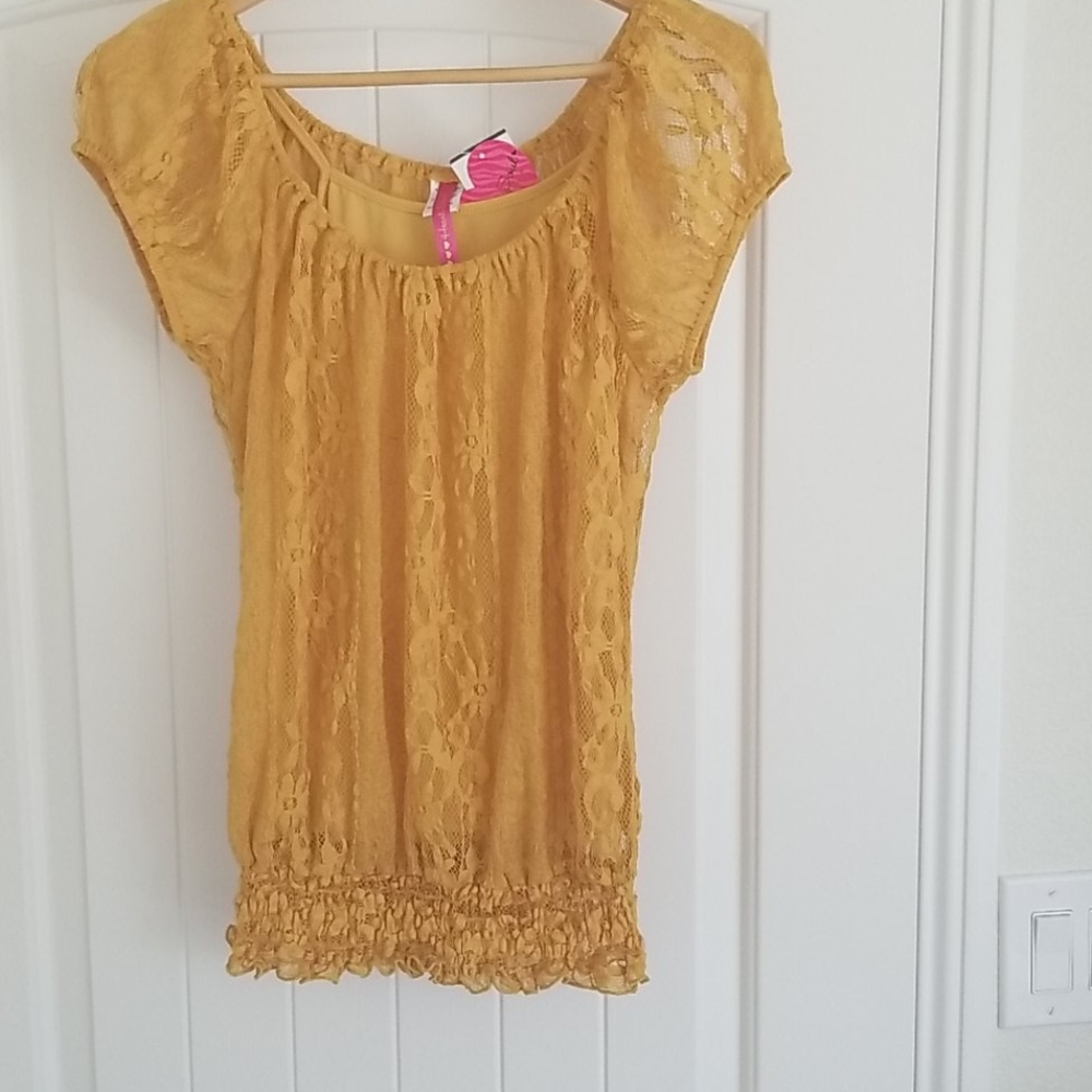 Lace Knit Top Jr Apparel